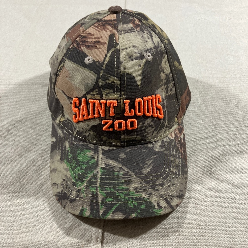 Saint Louis Zoo Camouflage Baseball Cap with Orange Embroidery